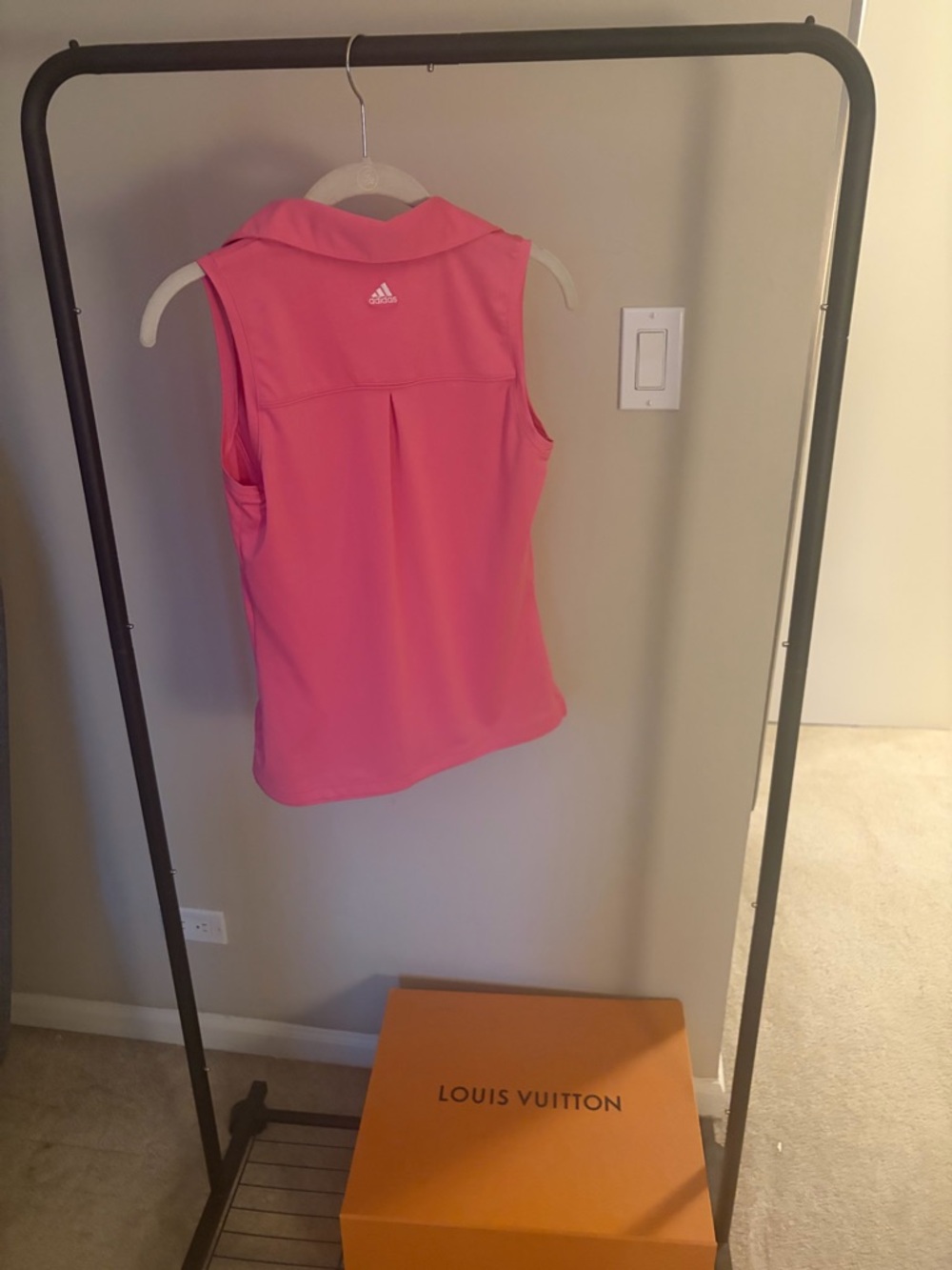 adidas Women’s Pink Sleeveless Collared Tank